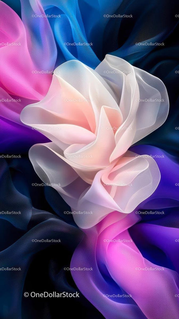 Elegant Abstract Fabric Art with Vibrant Colors and Soft Textures