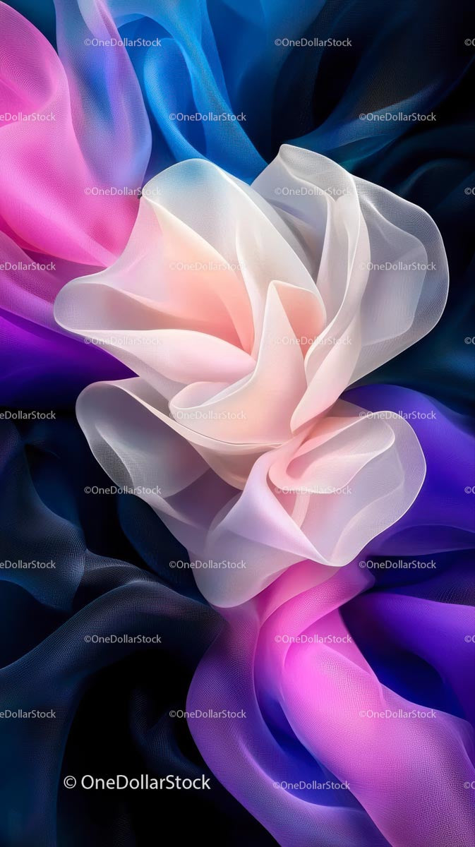 Elegant Abstract Fabric Art with Vibrant Colors and Soft Textures