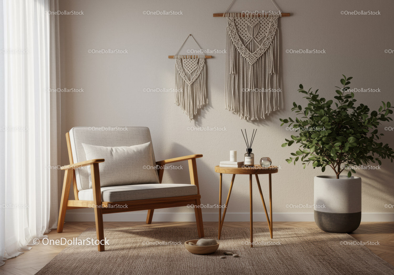 Cozy Scandinavian Lounge Corner with Natural Decor