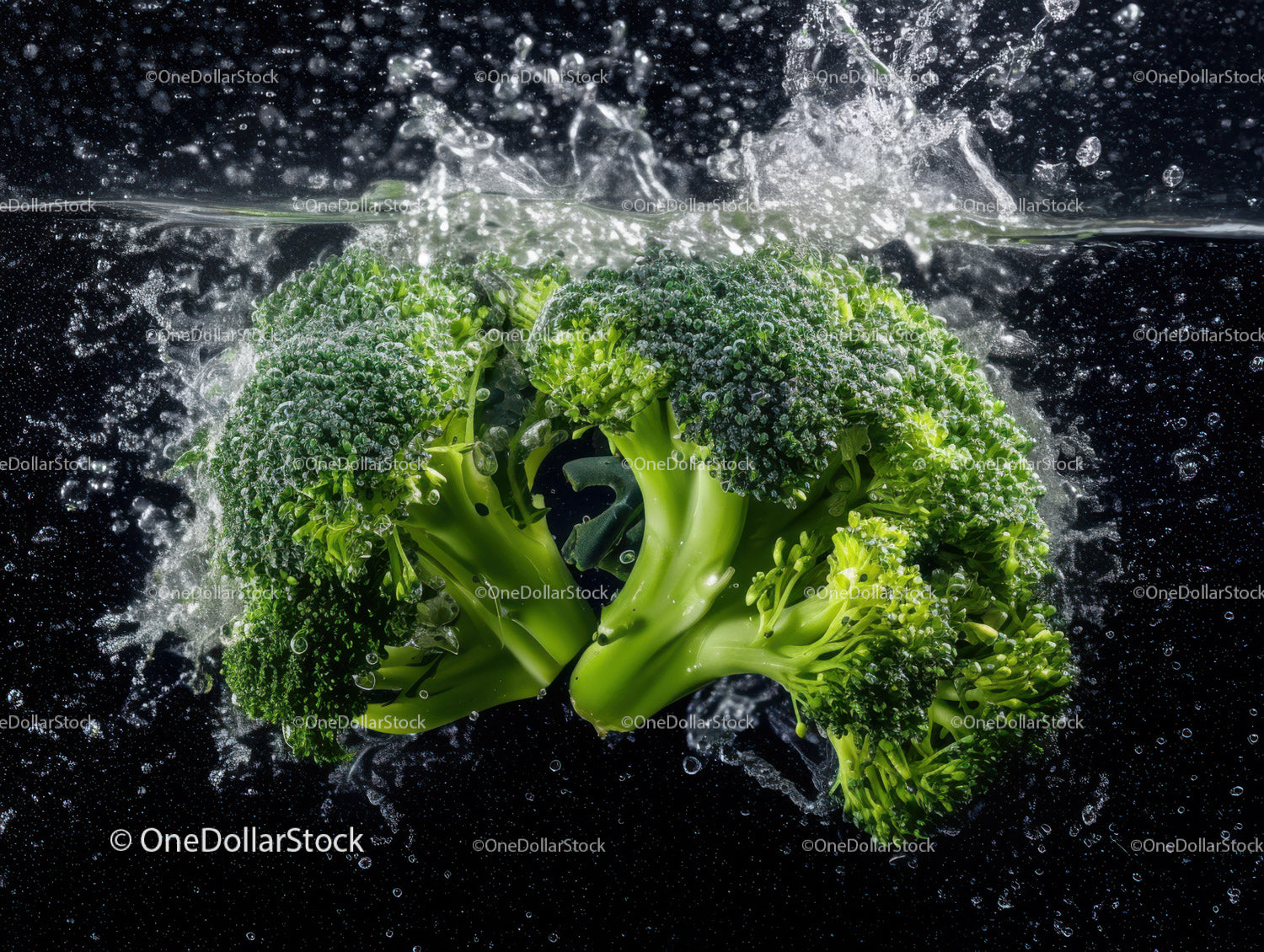 Fresh Broccoli with Green Florets and Crunchy Texture