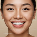 Close-up of cheerful woman with radiant smile