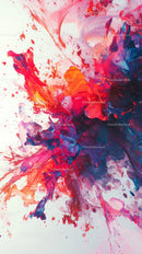 Vibrant Abstract Paint Splash Art with Dynamic Colors