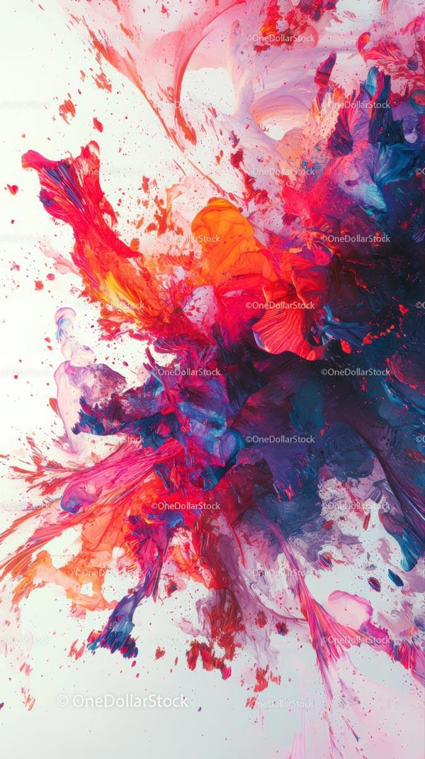 Vibrant Abstract Paint Splash Art with Dynamic Colors