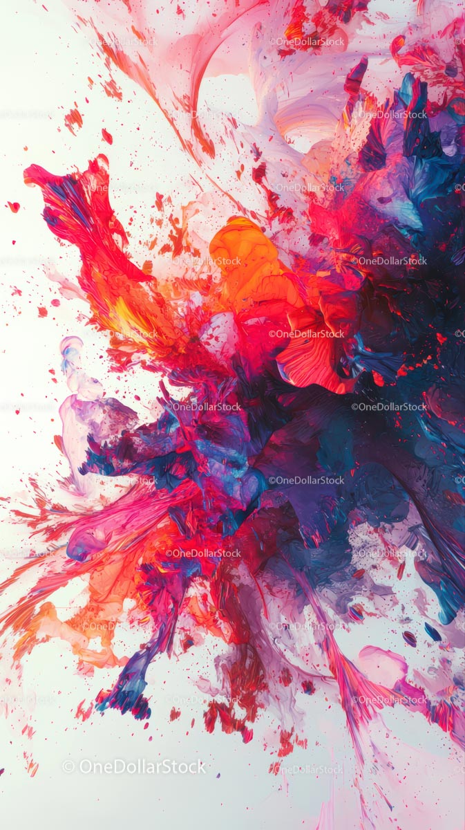 Vibrant Abstract Paint Splash Art with Dynamic Colors