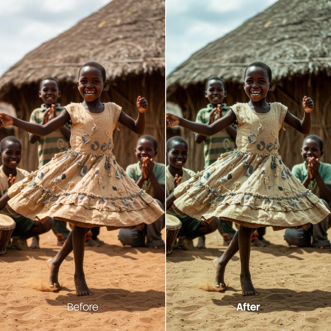 Before and after Documentaries LUT Pack effect