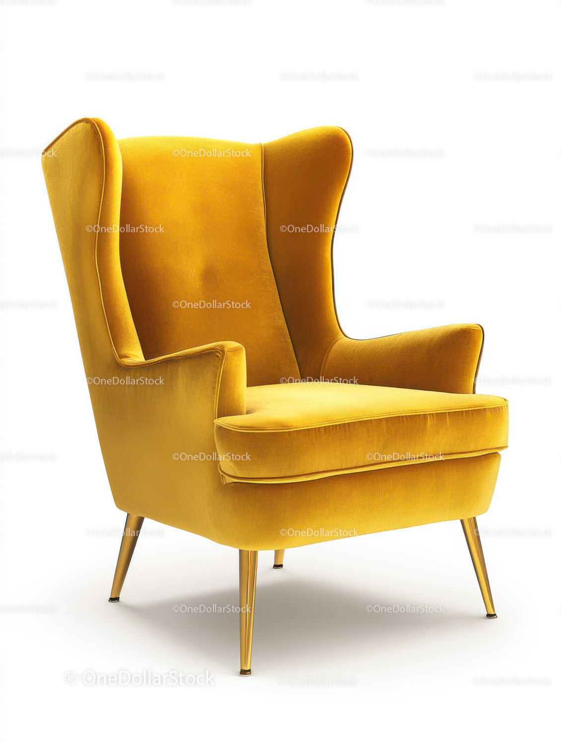 Yellow Velvet Armchair for Modern Luxurious Interior Design