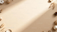 Minimalist Natural Elements on Beige Background