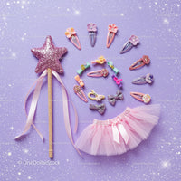 Glitter Star Wand and Pink Tutu with Hair Clips Set