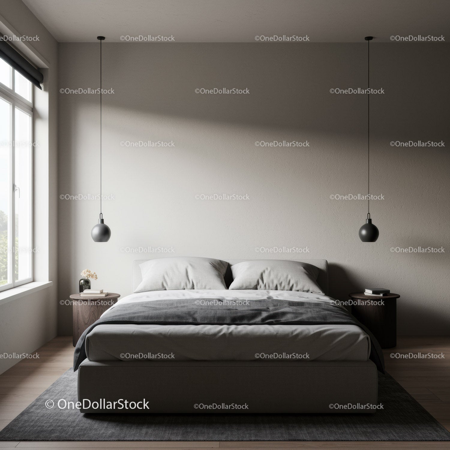 Minimalist Bedroom with Contemporary Decor and Soft Bedding