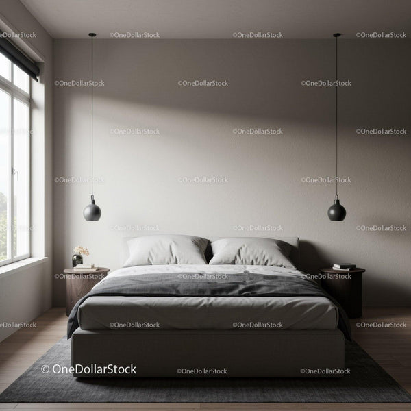 Minimalist Bedroom with Contemporary Decor and Soft Bedding