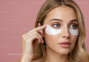 Young Woman Applying Eye Patches for Skincare Routine