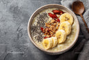 Delicious Smoothie Bowl with Banana, Chia Seeds, and Granola