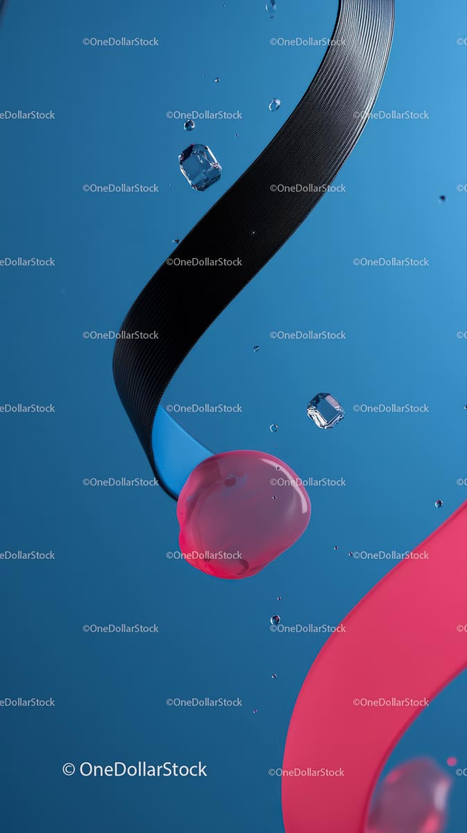 Zbliżenie gumki recepturki z bańkami mydlanymi w żywych kolorach
