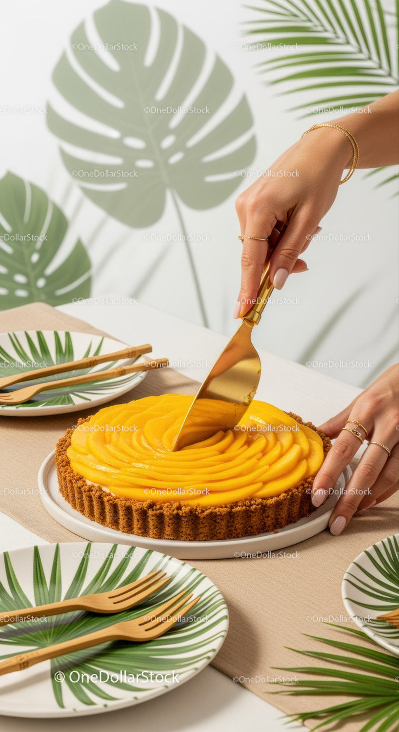 Delicious Mango Tart with Fresh Fruit and Elegant Presentation