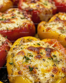 Colorful Baked Stuffed Bell Peppers with Cheesy Topping