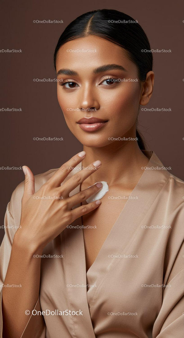 Elegant Woman with Flawless Skin and Subtle Makeup