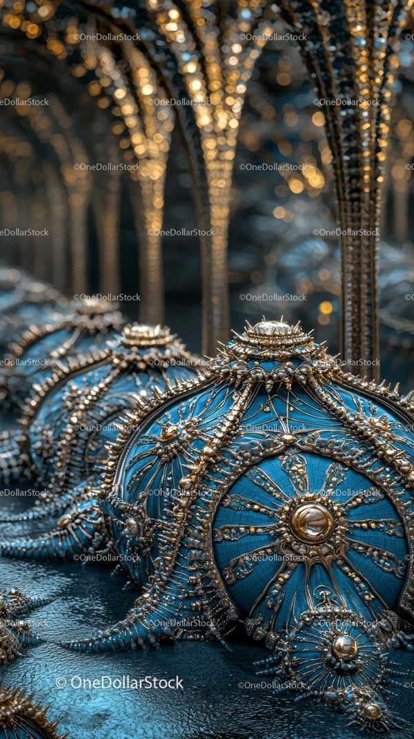 Eleganckie Ozdobne Korony ze Złotymi i Srebrnymi Metalicznymi Detalami