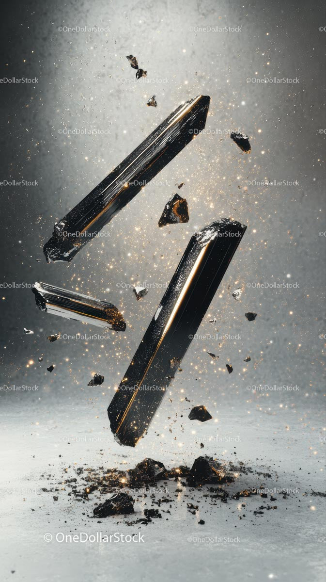 High-Speed Impact Showing Shattered Glass Fragments and Debris