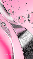 Futuristic Pink and Black Abstract Digital Art with Luminescent Shapes