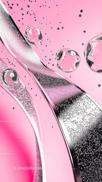 Futuristic Pink and Black Abstract Digital Art with Luminescent Shapes