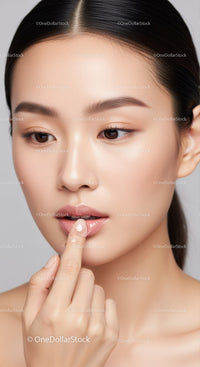 Elegant Young Woman with Smooth Skin and Natural Makeup