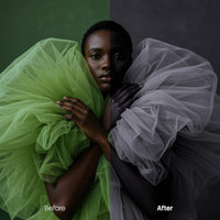Before and after Near Mono Lightroom preset edit
