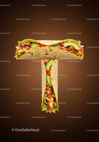 Two Chicken Tacos with Fresh Avocado and Vegetables