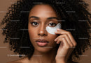 Beautiful Black Woman with Curly Hair Applying Facial Gel