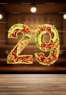 Delicious 29 made of taco ingredients with avocado