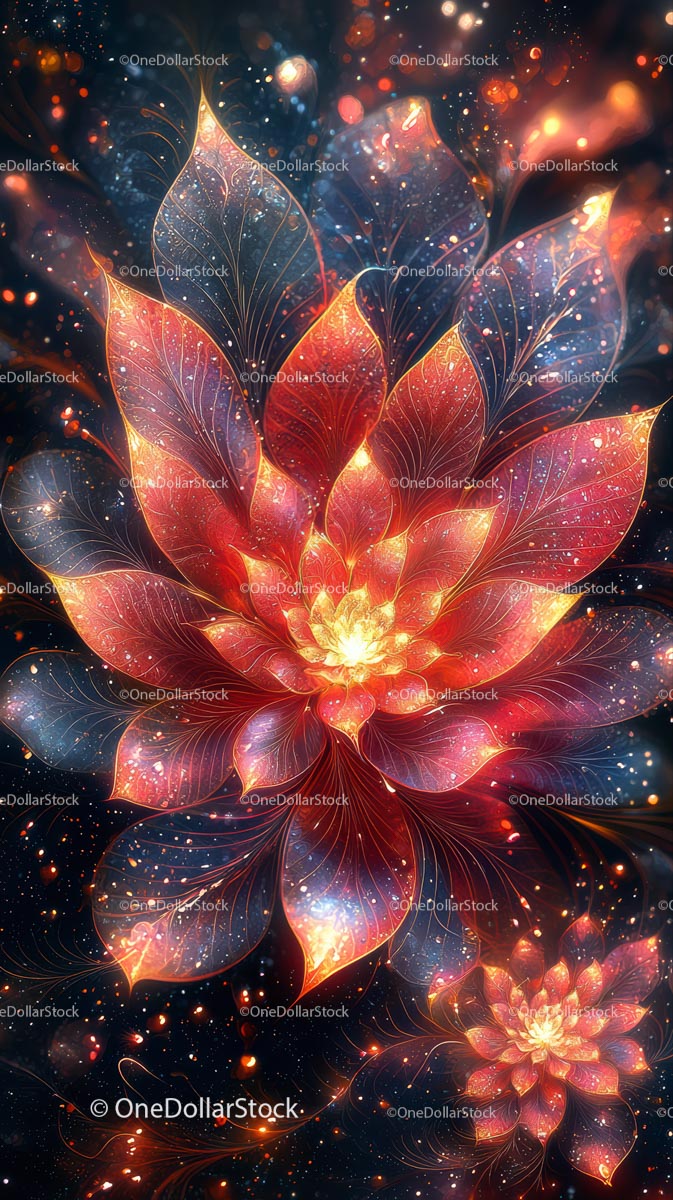Glowing Fantasy Flower with Luminous Petals and Magical Atmosphere