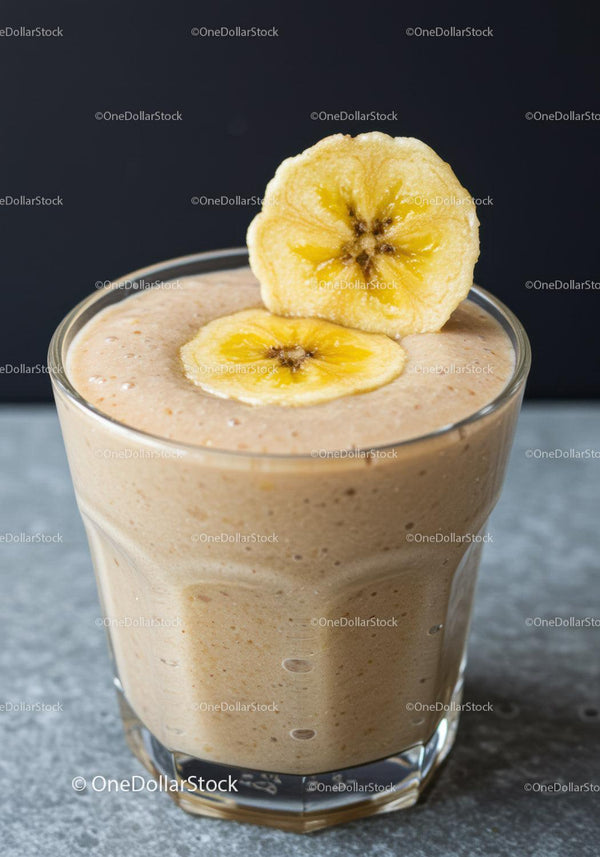 Kremowy koktajl bananowy z suszonym bananem