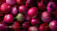 Close-up of Vibrant Red Onions with Water Droplets for Food Photography
