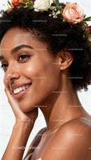 Close-up of Smiling Woman with Floral Headband