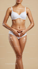 Elegant Woman in White Bra and Panties Showing Body Contours