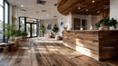 Modern Cozy Lounge with Wooden Floor and Indoor Plants