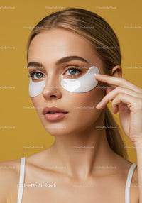 Close-Up of a Woman with Sheet Mask Applying Skin Care Treatment