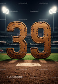 Number Thirty Nine Crafted from Baseball Glove Leather