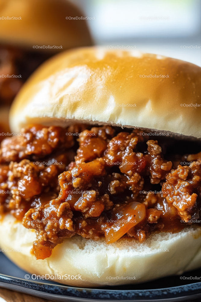 Pyszna kanapka Sloppy Joe z mieloną wołowiną i warzywami