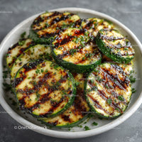 Grilled Zucchini Slices on Black Slate Plate with Char Marks