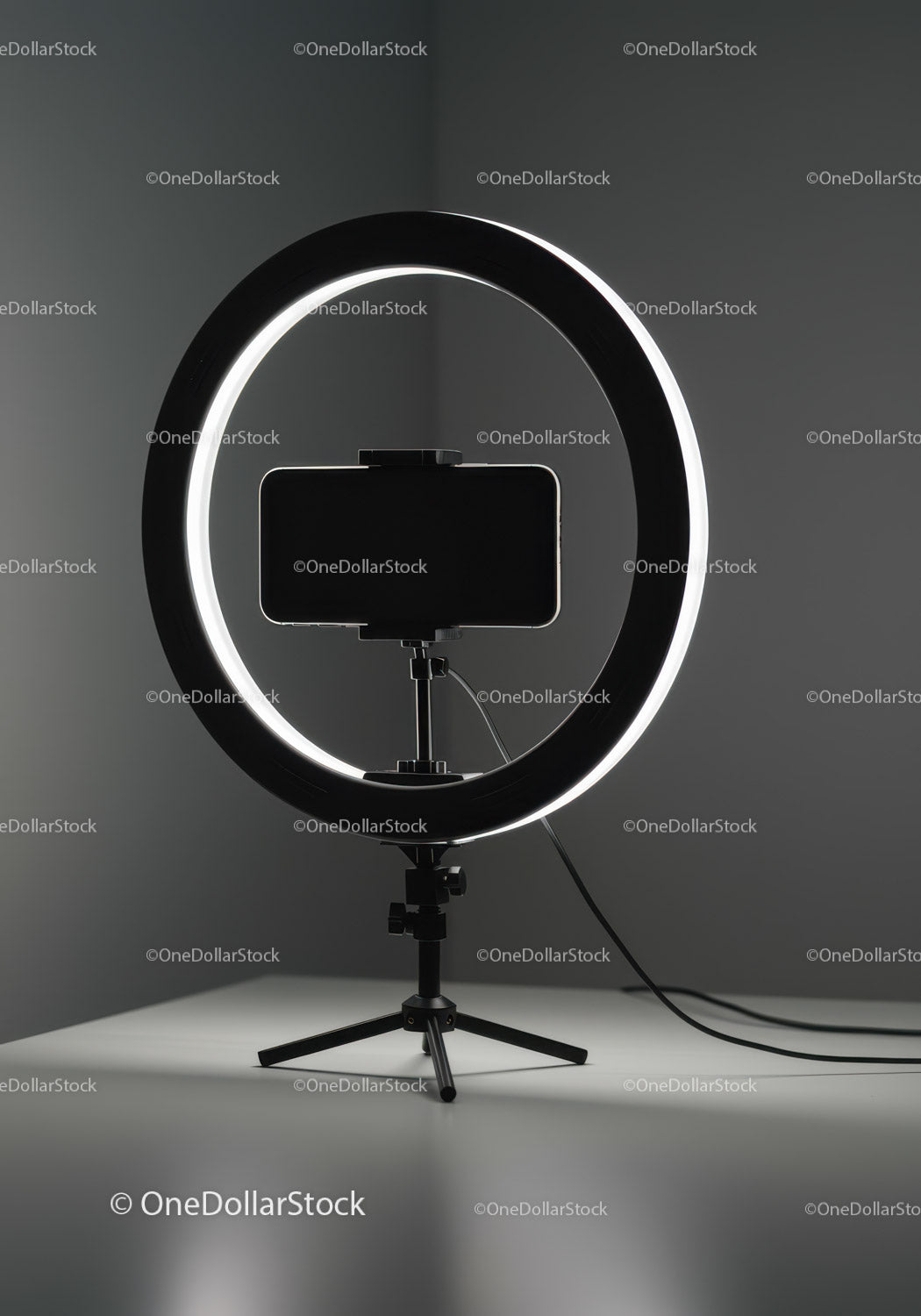 Ring Light with Smartphone Holder for Content Creation and Photography