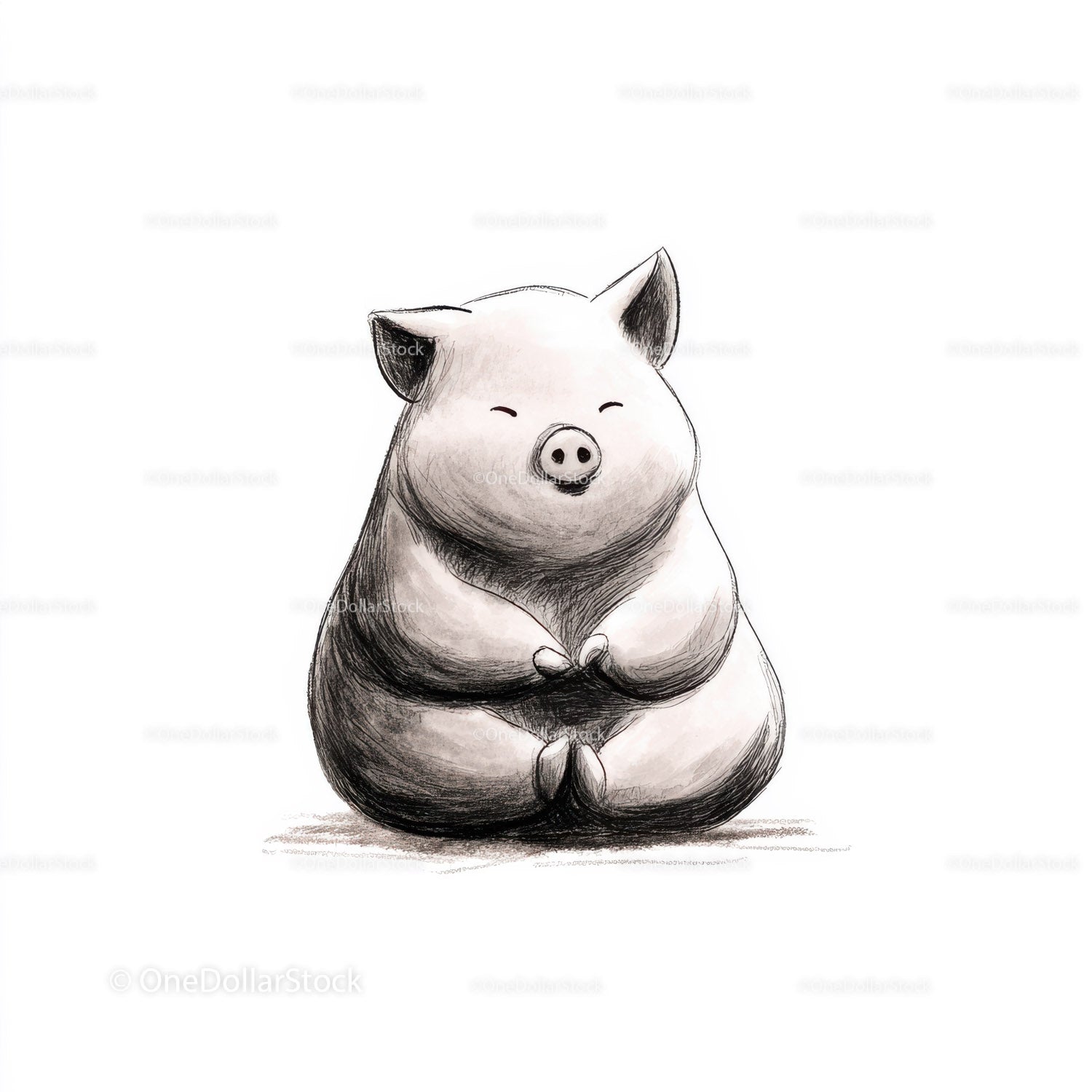 Black Pig Sculpture with Unique Textured Animal Art