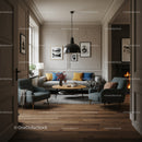 Elegant Modern Living Room with Cozy Sofas and Artistic Decor