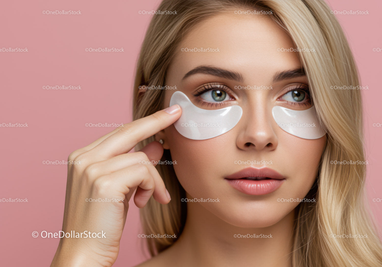 Close-up of Woman Applying Under Eye Patches for Skincare