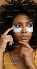 Elegant Woman with Curly Hair Wearing Facial Mask for Skincare