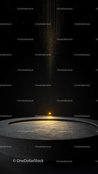 Abstract Cosmic Explosion with Floating Particles and Light Burst
