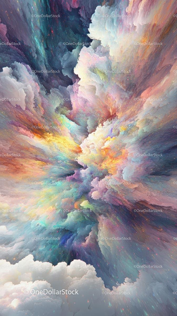 Colorful Cosmic Nebula with Vivid Galaxy Explosion