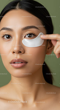 Close-up of a Woman Applying Under-Eye Patch for Skin Rejuvenation