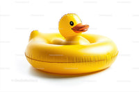 Yellow Rubber Duck in Floating Pool Toy for Summer Fun