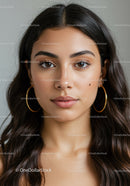 Close-Up Portrait of a Beautiful Woman with Brown Eyes and Long Dark Hair