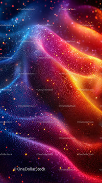 Vibrant Abstract Digital Wave with Neon Particles for Technology Projects
